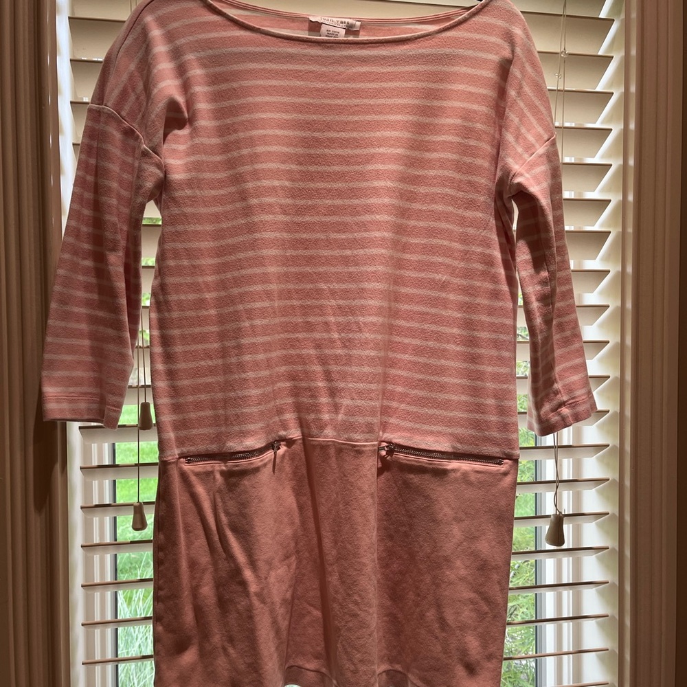 Joan Vass Pink, Cotton, Soft,Cozy summer dress with pockets. Large